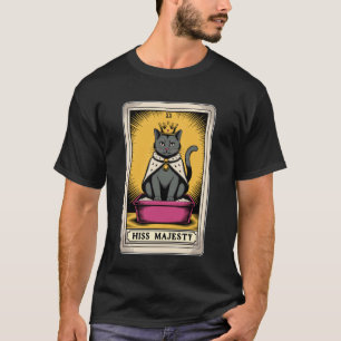Camiseta Carta de Tarot de Gato Sibila Majestade Caixa de A