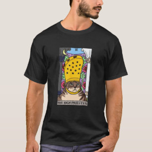 Camiseta Carta de Tarot do Gato da Alta Sacerdotisa