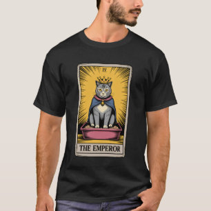 Camiseta Carta de Tarot do Gato O Imperador Caixa de Areia 