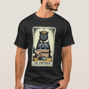 Camiseta Carta de Tarot do Gato O Imperador Gato na Caixa A
