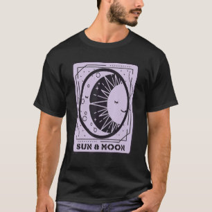 Camiseta Carta de Tarot do Sol e da Lua Cartas Místicas Ocu