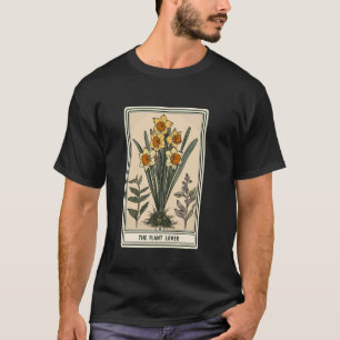 Camiseta Carta de Tarot Floral Flor de Narciso Jardinagem
