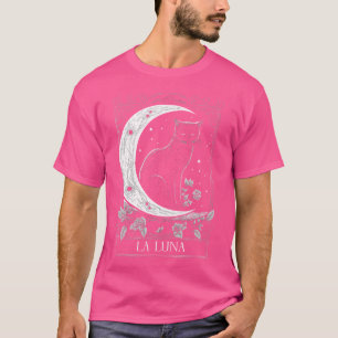 Camiseta Carta de Tarot Gato e Lua Crescente