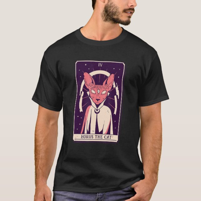 Camiseta Carta de Tarot Horus O Gato (Frente)