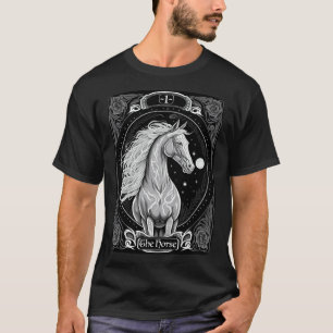 Camiseta Carta de Tarot O Cavalo Cavalo Celestial Ocultism