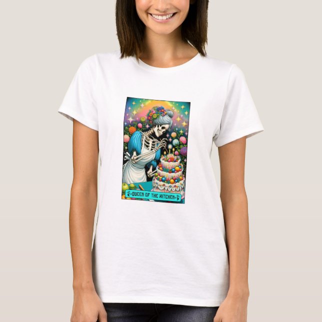 Camiseta Carta de Tarot Rainha da Cozinha (Frente)