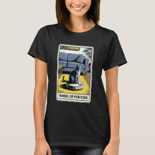 Camiseta Carta de Tarot Roda do Gato da Sorte Robô Aspirado