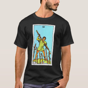 Camiseta Carta de Tarot Vintage Sete de Paus Rider Waite De