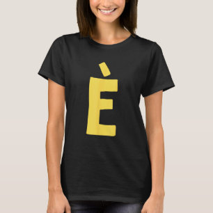 Camiseta Carta È grande e negrito em amarelo