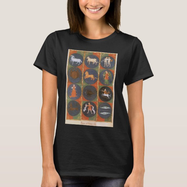 Camiseta Carta Zodiacal Astrológica Celestial Vintage, 1475 (Frente)