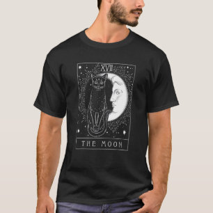 Camiseta Cartão Arot Lua Crescente E Gráfico De Gato