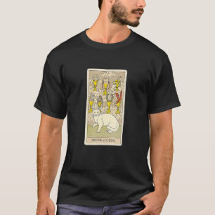 Camiseta Cartão Arot Sete De Copas E Gato Gráfico Cósmico G