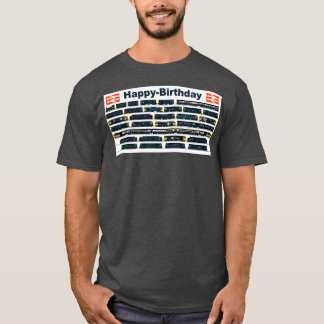 CAMISETA CARTÃO DE ANIVERSÁRIO BRITÂNICO AZUL LOCOMOTIVAS A
