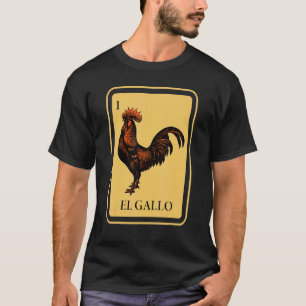 Camiseta Cartão de Bingo El Gallo Mexicano Tradição de Rifa