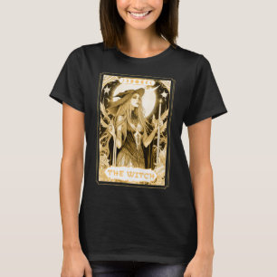 Camiseta Cartão de Bruxa Escuro-Tarot Magic Boho Mystic Cel