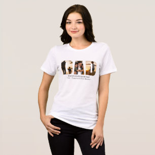 Camiseta Cartão de Colagem de Fotos Personalizado do Dia do