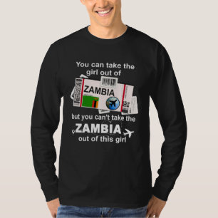 Camiseta Cartão de Embarque da Zâmbia Menina da Zâmbia Zâ