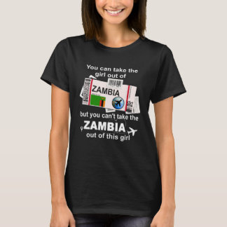 Camiseta Cartão de Embarque da Zâmbia  Menina da Zâmbia  Zâ