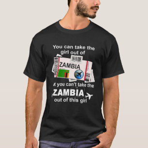 Camiseta Cartão de Embarque da Zâmbia Menina da Zâmbia Zâ