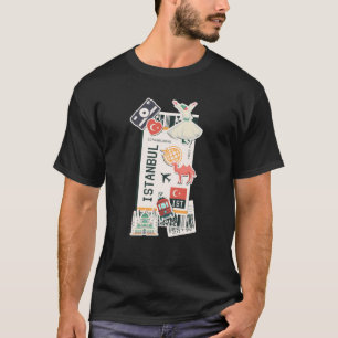 Camiseta Cartão de Embarque Istanbul Turquia Passagem Lugar