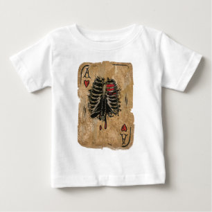Camiseta Cartão de esqueleto de Ribcage dos corações do
