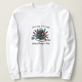 Camiseta Cartão de Luzes de Natal Emaranhadas