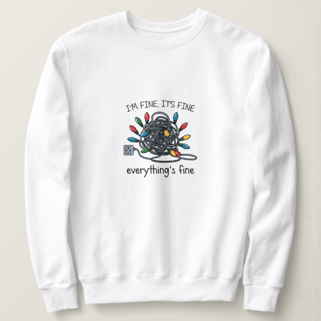 Camiseta Cartão de Luzes de Natal Emaranhadas (Frente do Design)