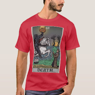 Camiseta Cartão de Morte Sem Cabeça Cavaleiro Gótico Sem Ca