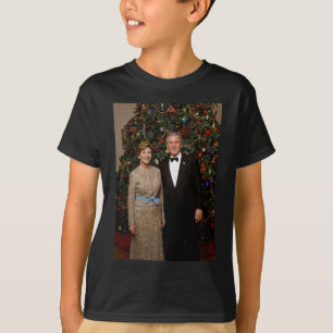 Camiseta Cartão de Natal do Presidente Americano George Bus