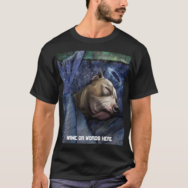 Camiseta Cartão de Nota de Condolência de Perda de Cão Pitb (Frente)