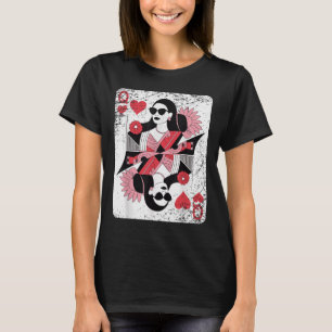 Camiseta Cartão De Reprodução Da Rainha Moderna Dos Coraçõe