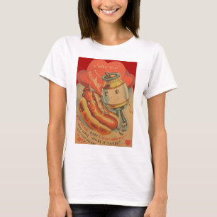Camiseta Cartão de São Valentim de Mostarda de Cachorro Que