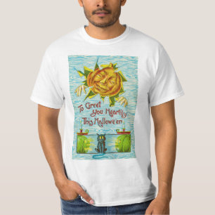 Camiseta cartão de saudações vintage halloween