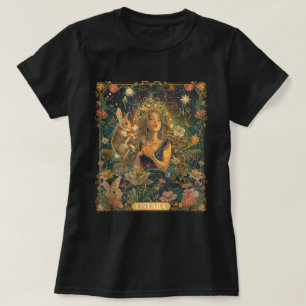 Camiseta Cartão de Tarô de Feriado Coelho de Primavera da O