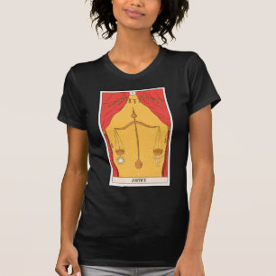 Camiseta Cartão de tarô de Justiça moderno Major Arcana