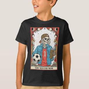 Camiseta Cartão de Tarô de Mãe de Futebol Esqueleto Mãe de