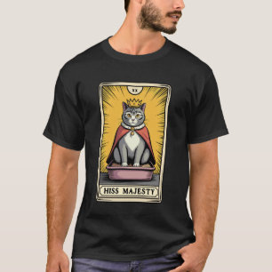 Camiseta Cartão de Tarô do Gato Sua Majestade Caixa de Arei