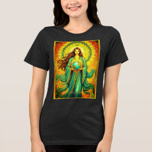 Camiseta Cartão de Tarot Art Nouveau O Mundo