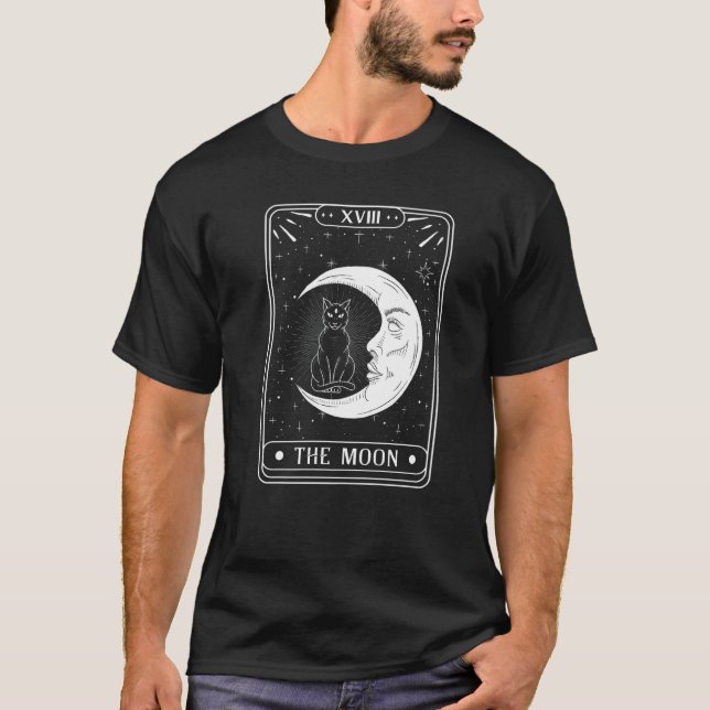 Camiseta Cartão de Tarot da Lua Gráfico de Lua Crescente e  (Frente)