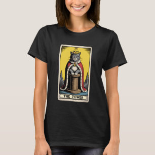 Camiseta Cartão de Tarot de Gato A Torre Poste de Arranhar 