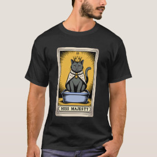 Camiseta Cartão de Tarot de Gato Sibila Majestade Caixa de