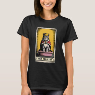 Camiseta Cartão de Tarot de Gato Sibila Majestade Caixa de