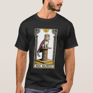 Camiseta Cartão de Tarot de Gato Sibila Majestade Poste de