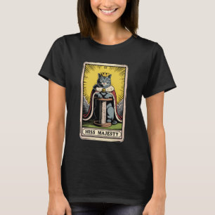 Camiseta Cartão de Tarot de Gato Silvo Majestade Poste de A