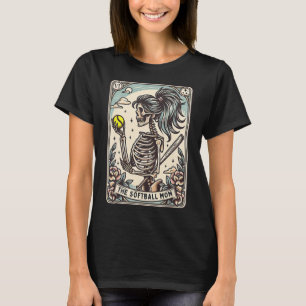Camiseta Cartão de Tarot de Mãe de Softbol Esqueleto Mãe de