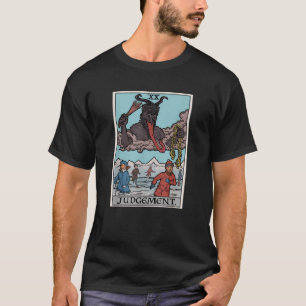 Camiseta Cartão de Tarot do Julgamento do Krampus Natal Div