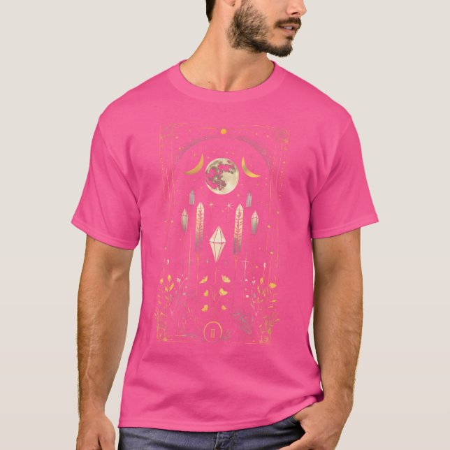 Camiseta Cartão de Tarot Oculto Fases da Lua Boho (Frente)
