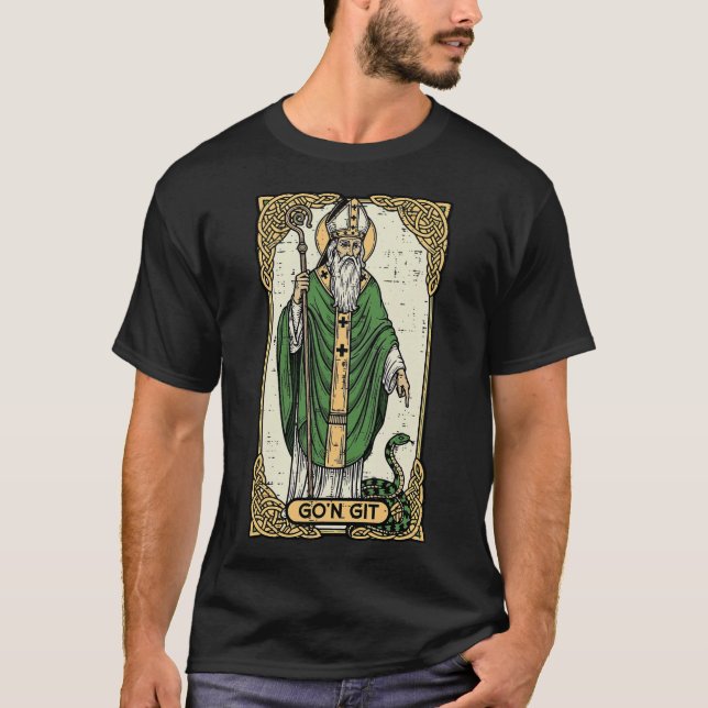 Camiseta Cartão do Dia de São Patrício com Cobra Git (Frente)