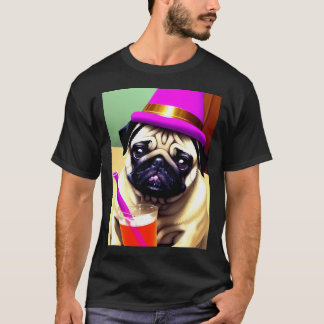 Camiseta Cartão em Branco do Pug de Festas Para qualquer oc