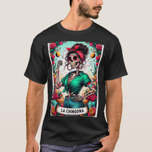 Camiseta Cartão La Chingona Dia Dos Mortos Dia De Los 